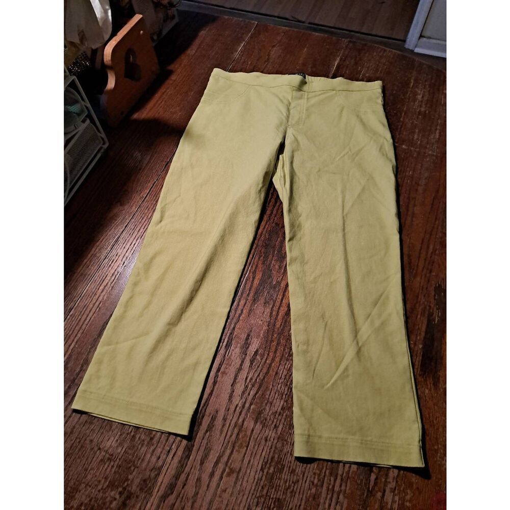 p.k. MAKS Women’s Size 10 Green Capri Pants Elastic Waist Skinny Pull-On Stretch
